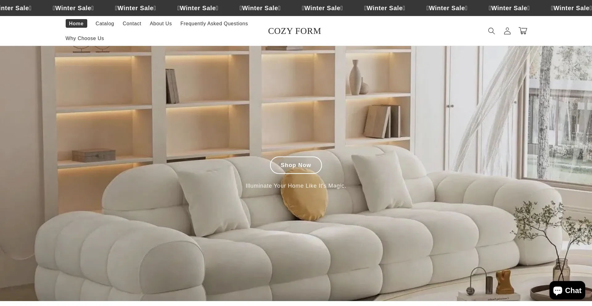 Website screenshot of Cozyformsa.com