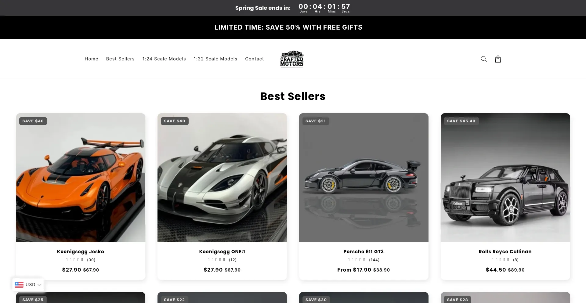 Website screenshot of Craftedmotors.com