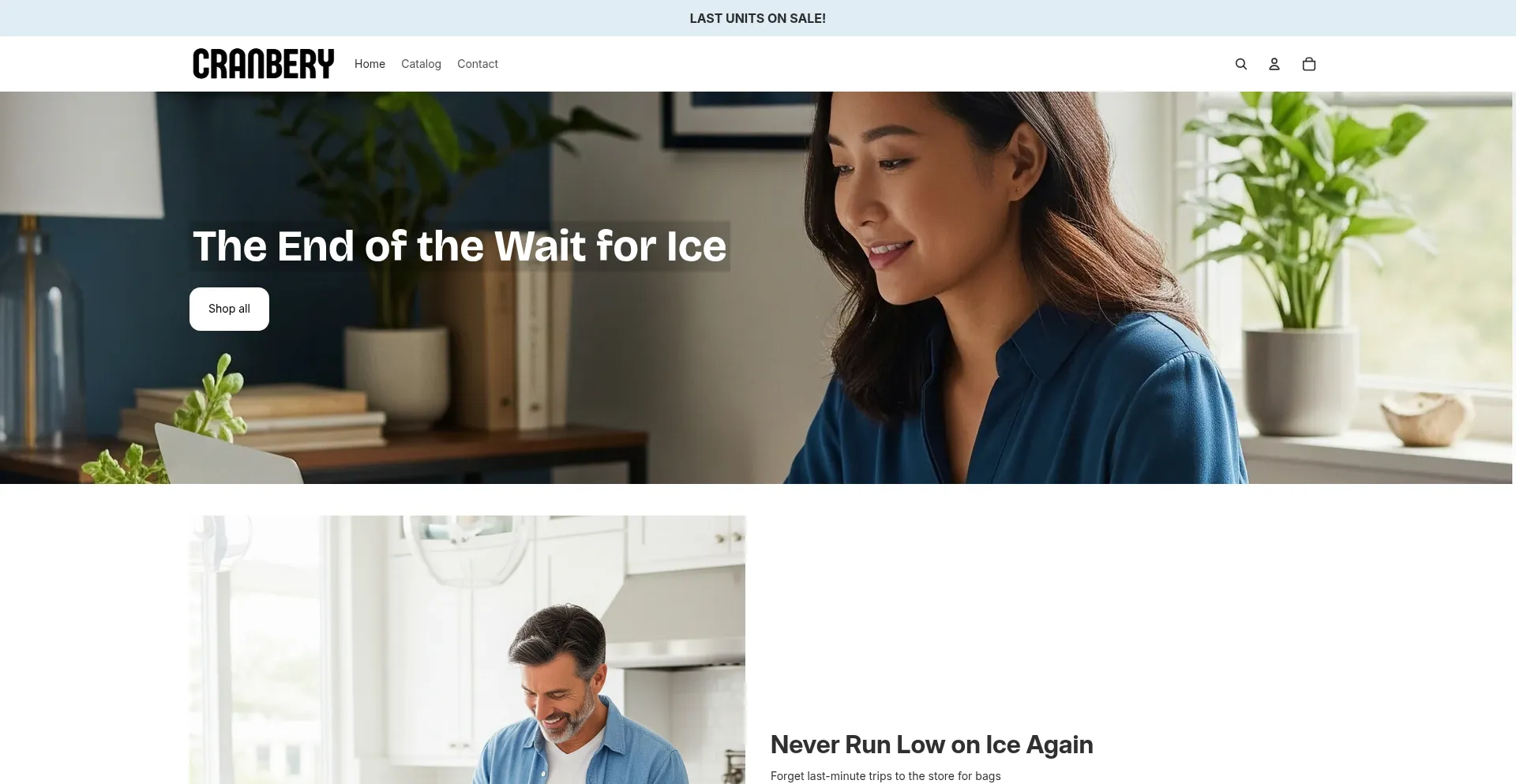 Website screenshot of Cranberyshop.com