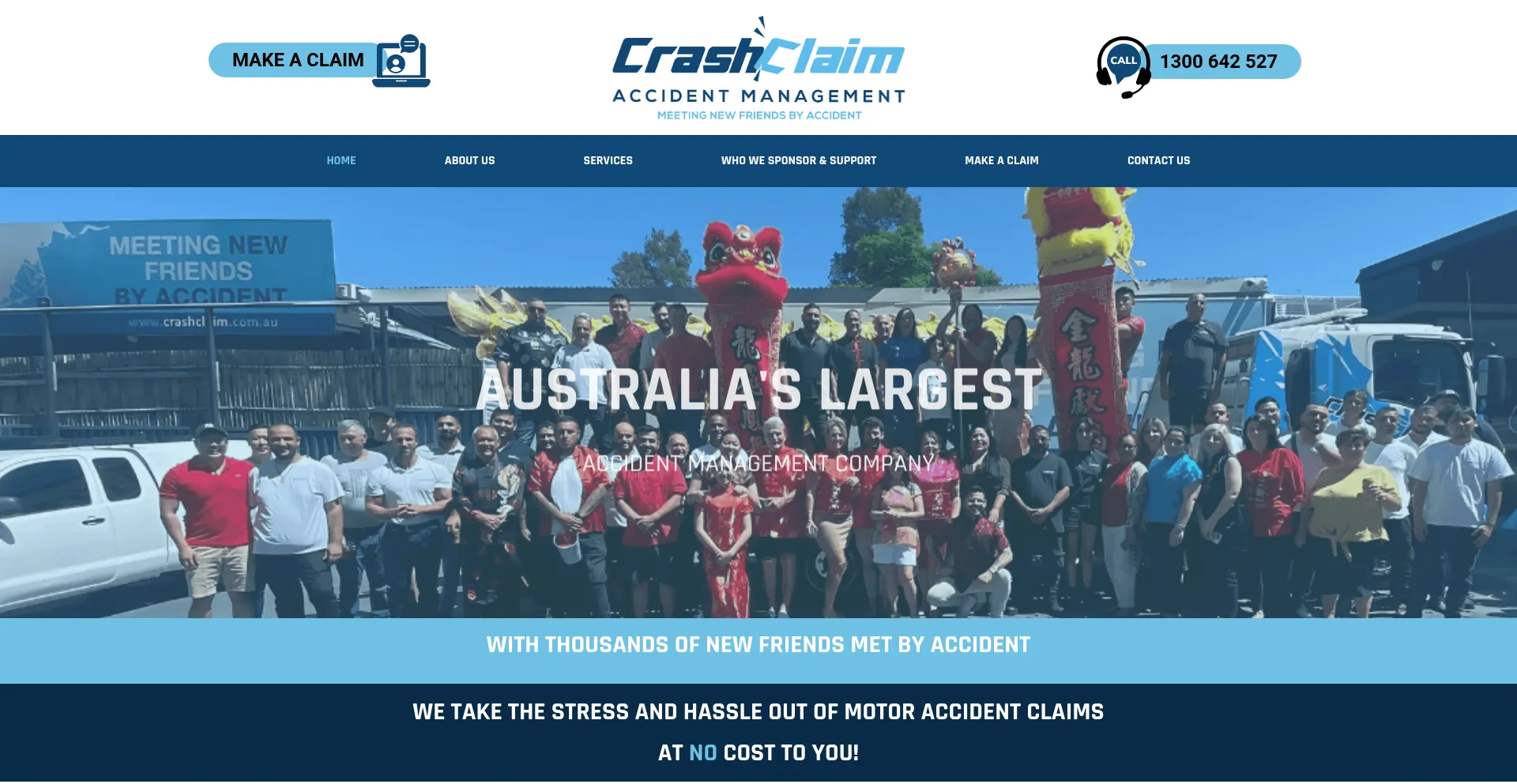 Website screenshot of Crashclaim.com.au