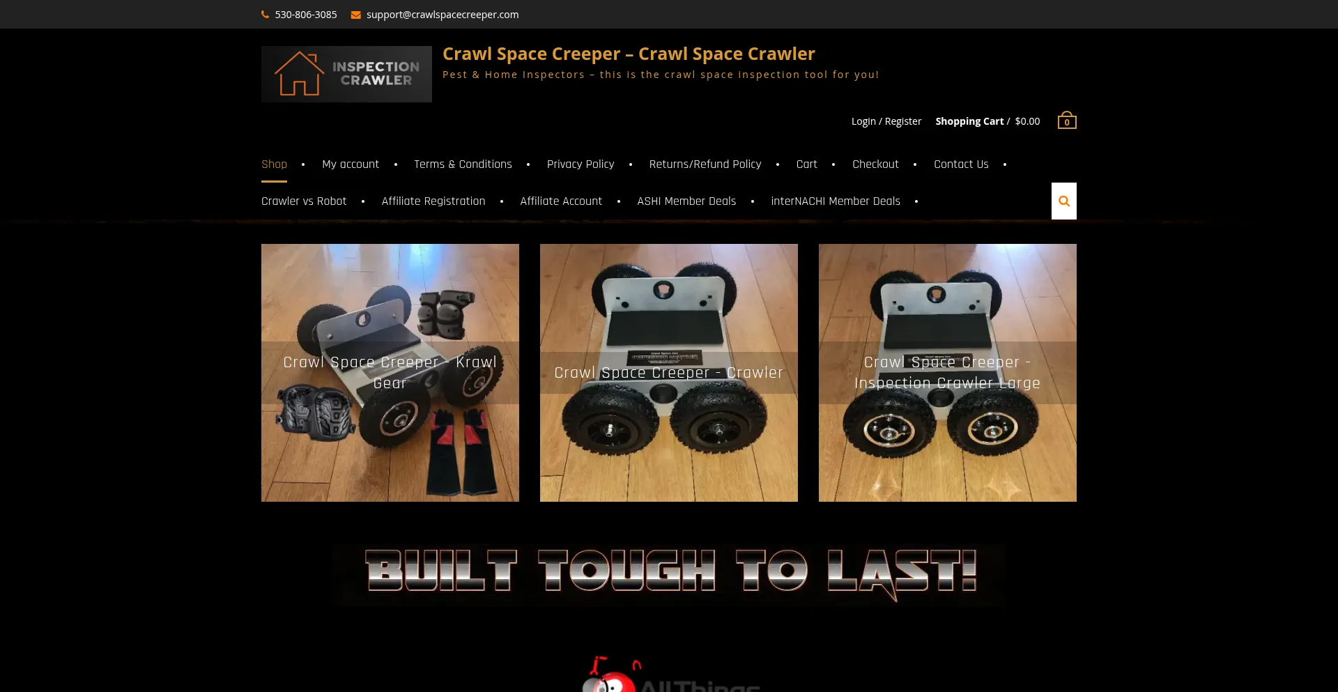 Website screenshot of Crawlspacecreeper.com