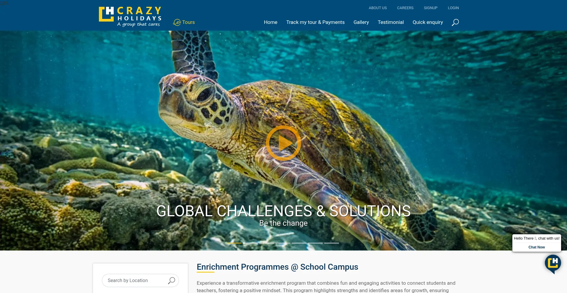 Website screenshot of Crazyholidays.in