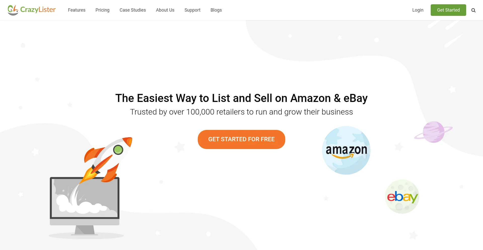 Website screenshot of Crazylister.com