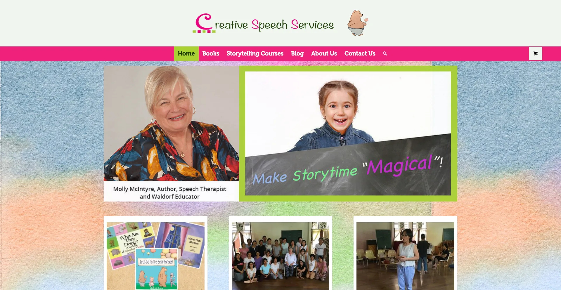Website screenshot of Creativespeechservices.com