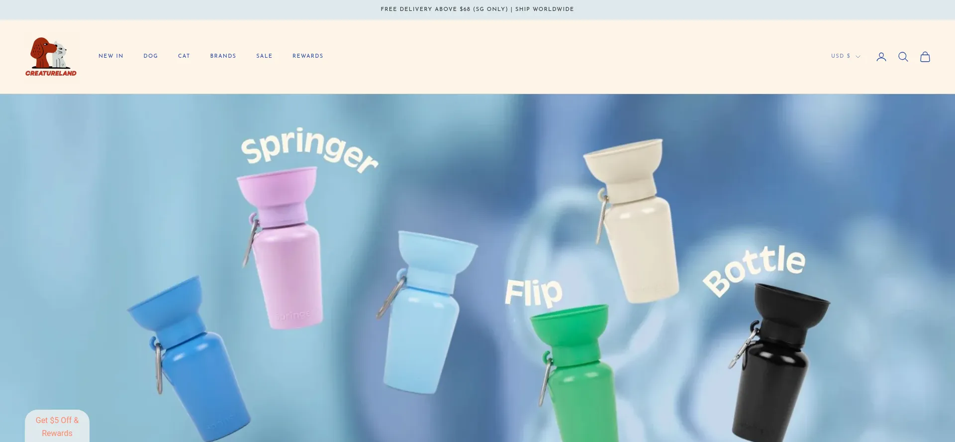 Website screenshot of Creaturelandstore.com