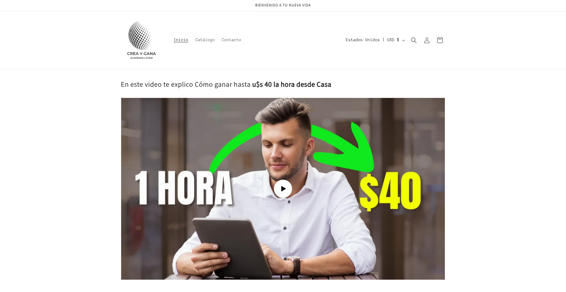 Website screenshot of Creaygana.com