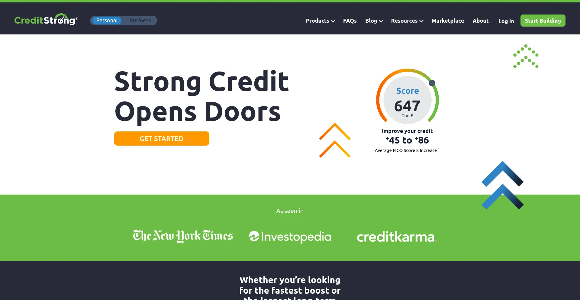 Creditstrong.com Screenshot