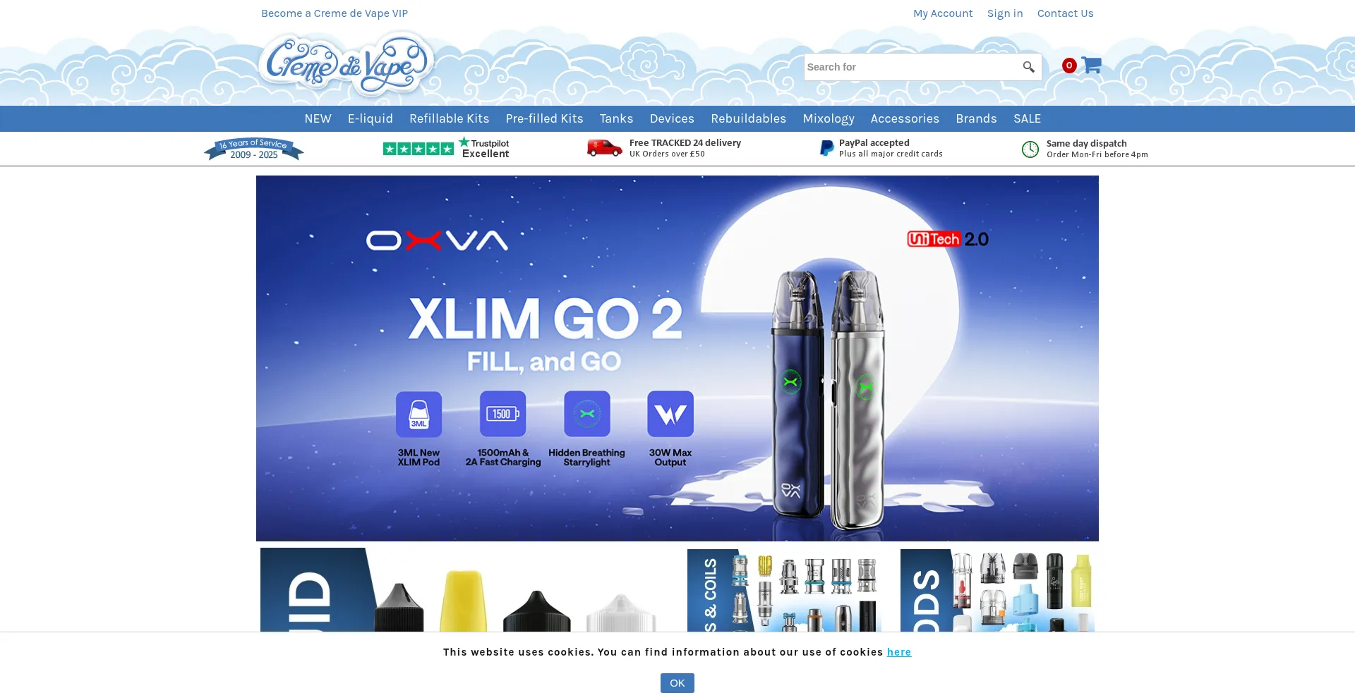 Cremedevape.com Screenshot