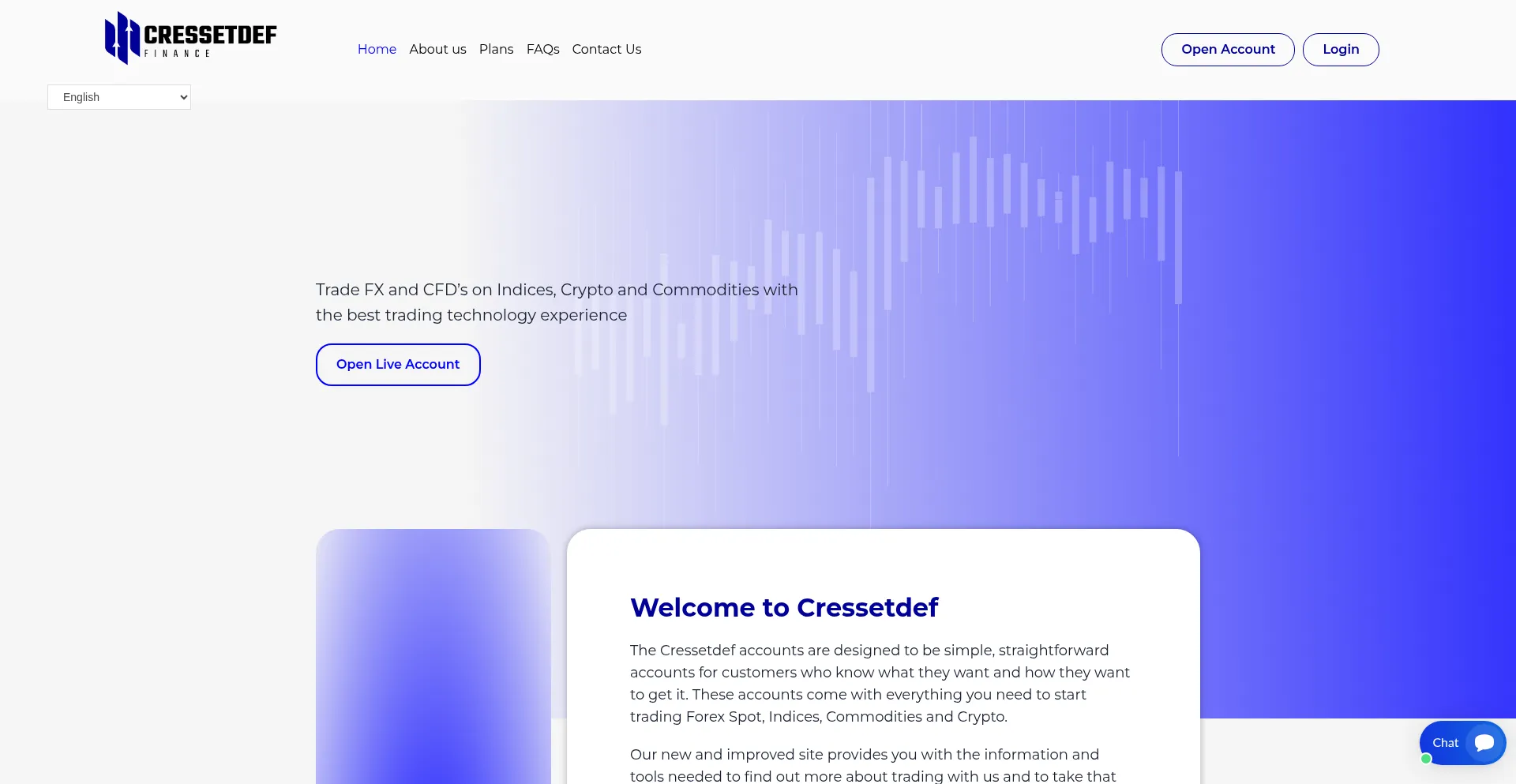 Website screenshot of Cressetdef.com