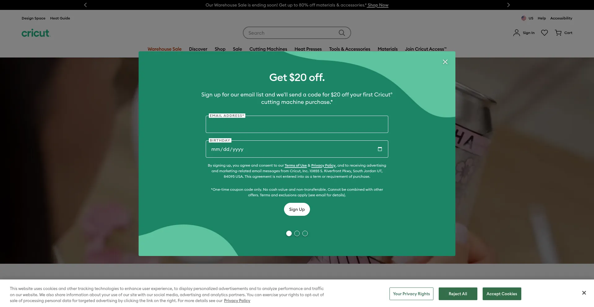 Cricut.com Screenshot