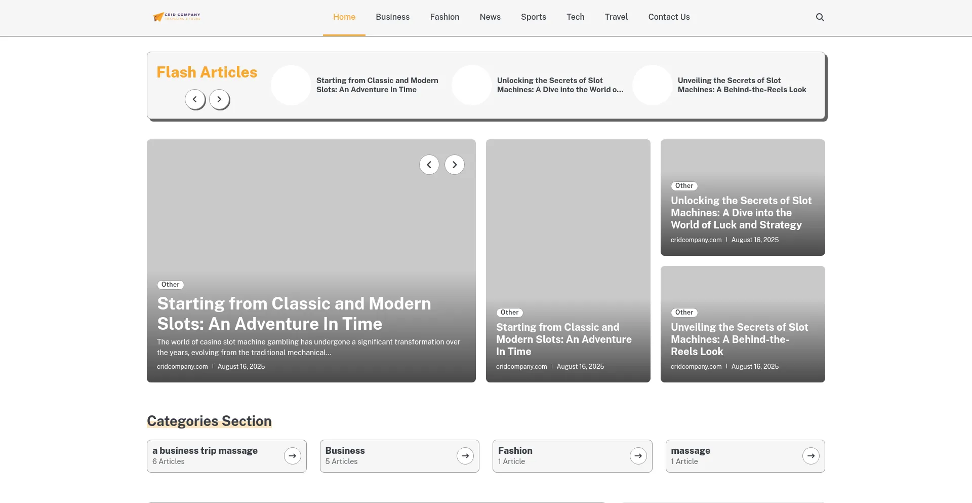 Website screenshot of Cridcompany.com
