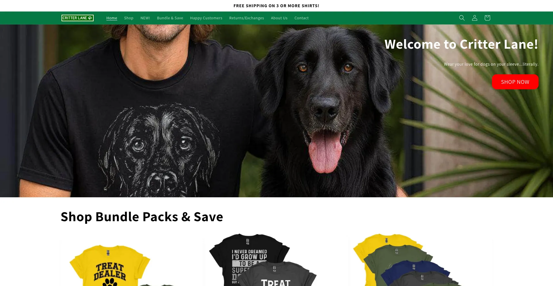 Website screenshot of Critterlane.com
