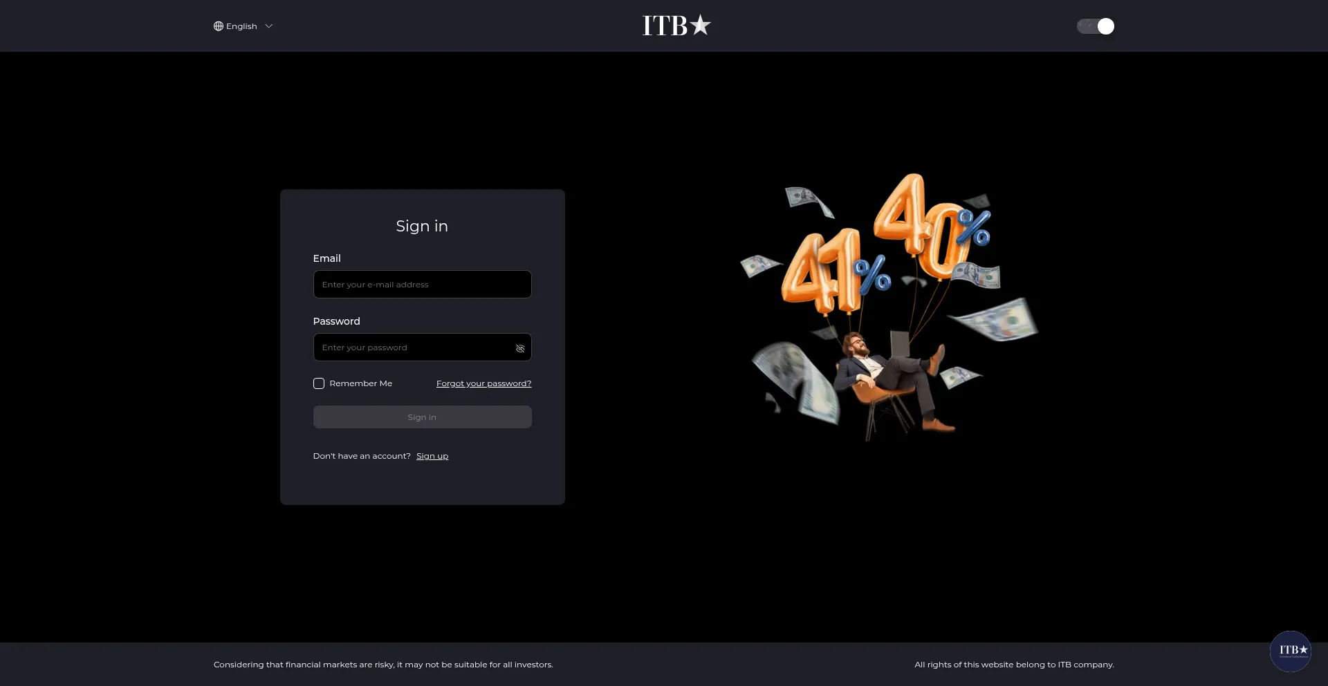 Website screenshot of Crm.itbfx.net