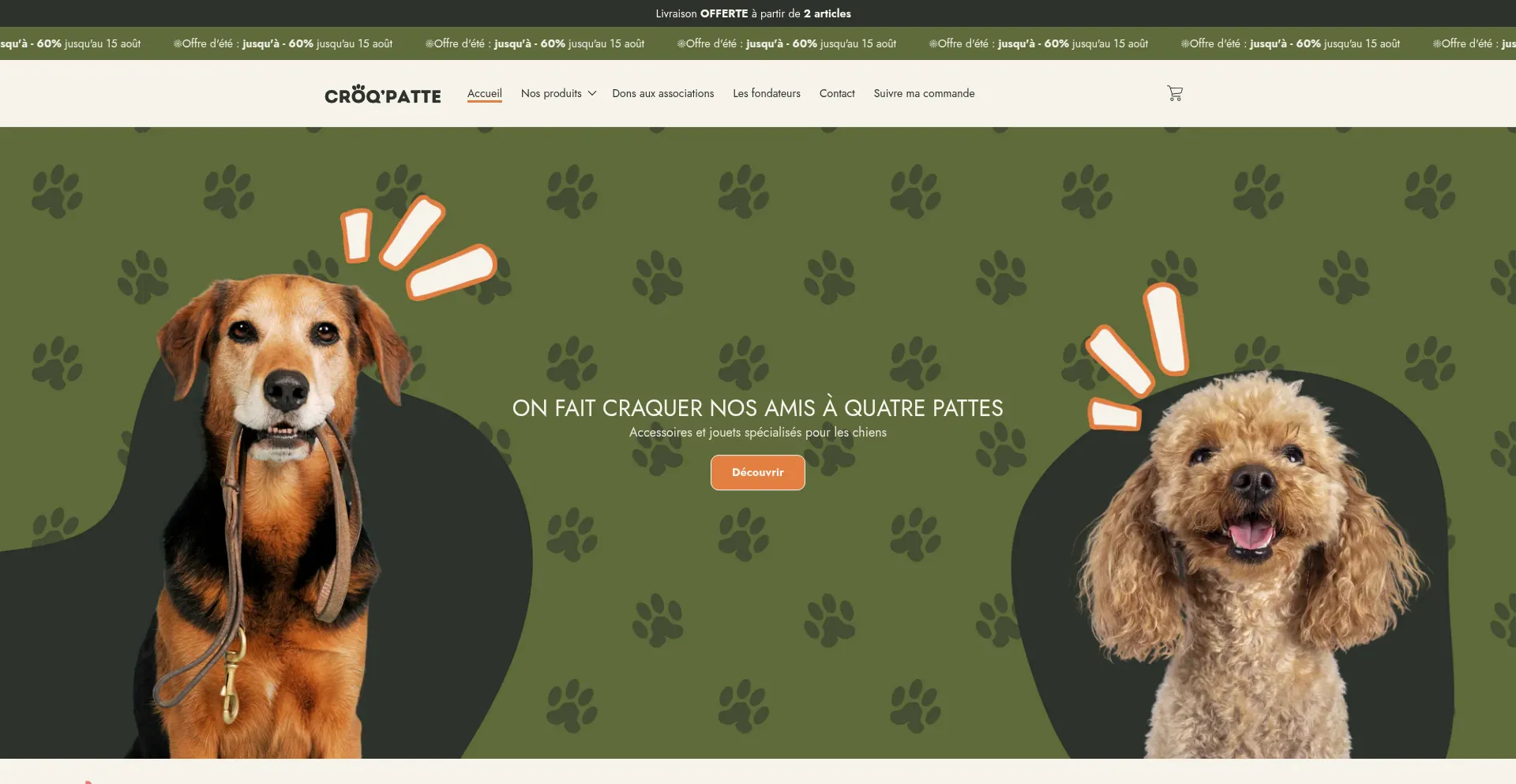 Website screenshot of Croqpatte.com