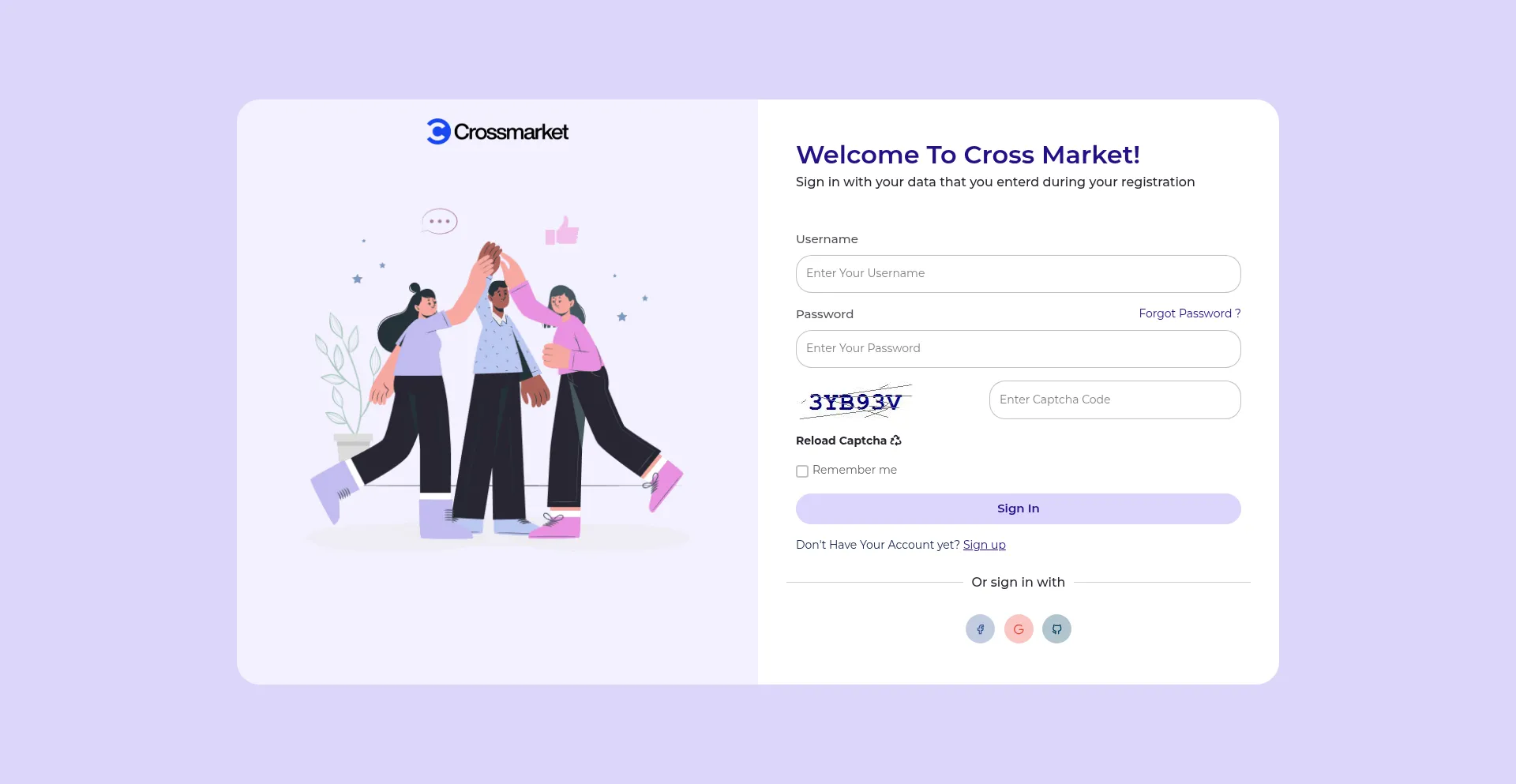 Website screenshot of Crossmarket.ai