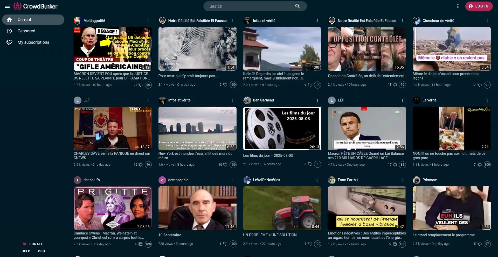 Website screenshot of Crowdbunker.com