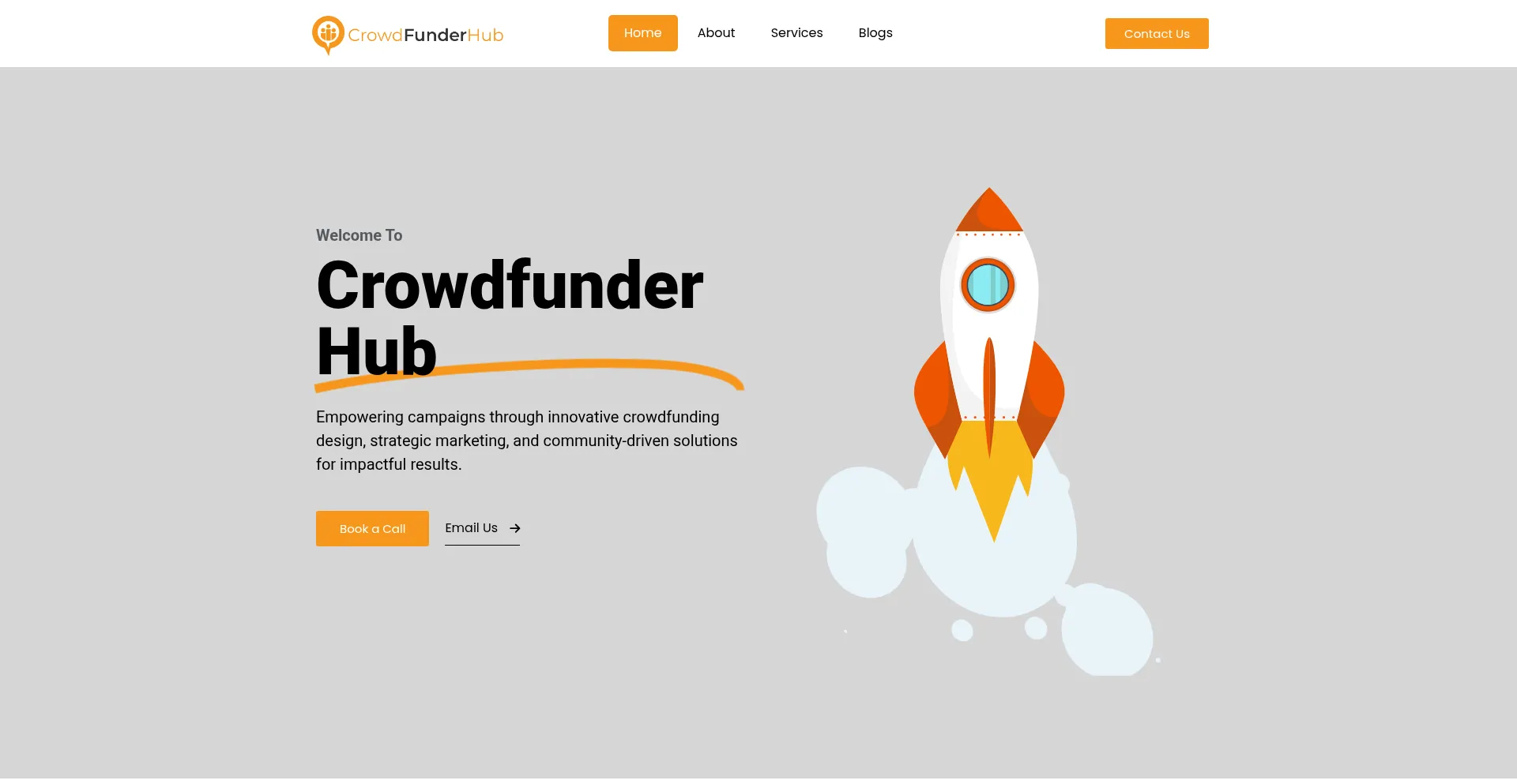 Website screenshot of Crowdfunderhub.com