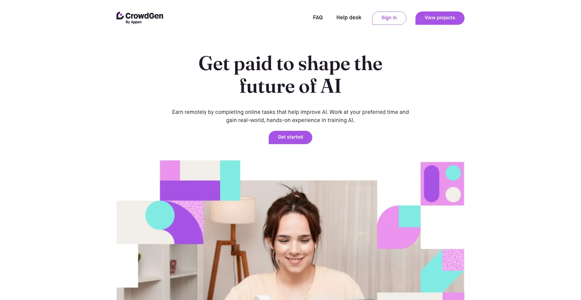 Website screenshot of Crowdgen.com