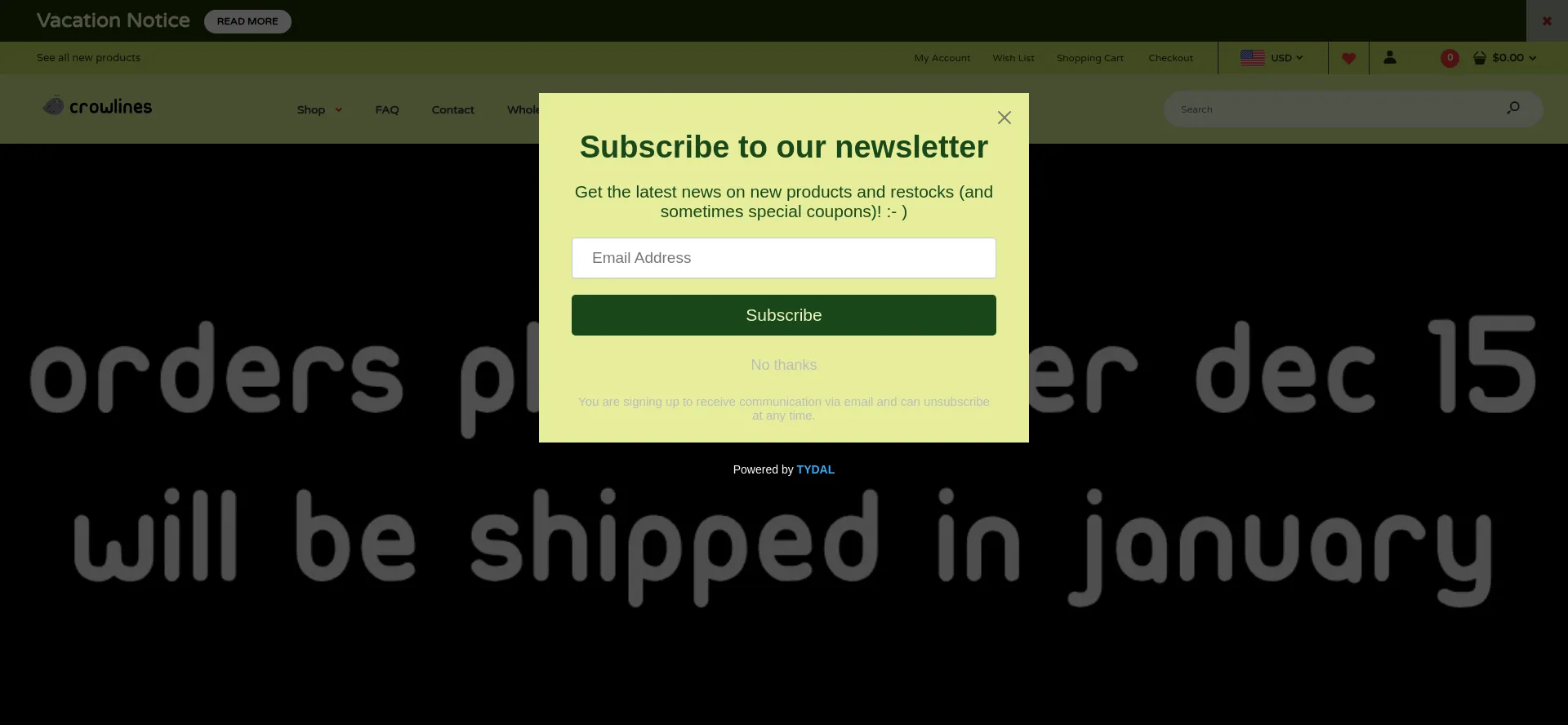 Website screenshot of Crowlines.net