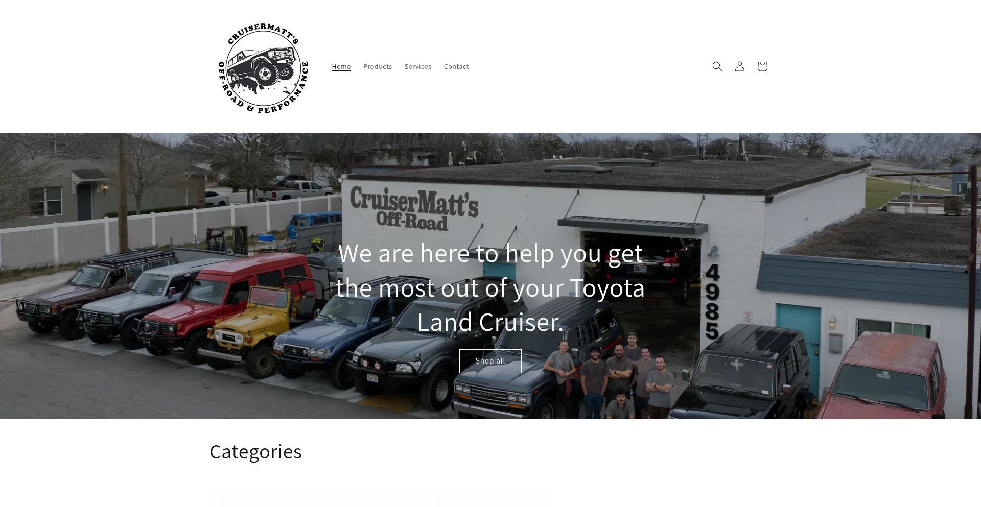 Website screenshot of Cruisermatts.com