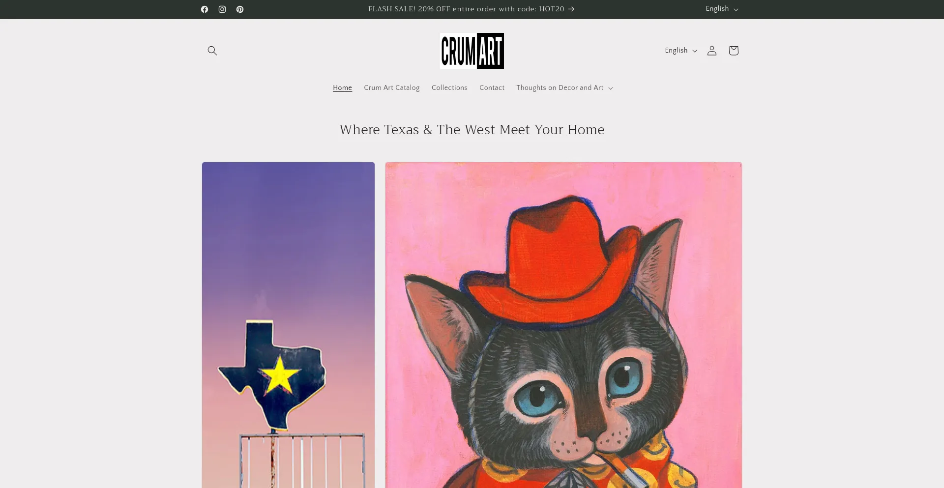 Website screenshot of Crumart.com