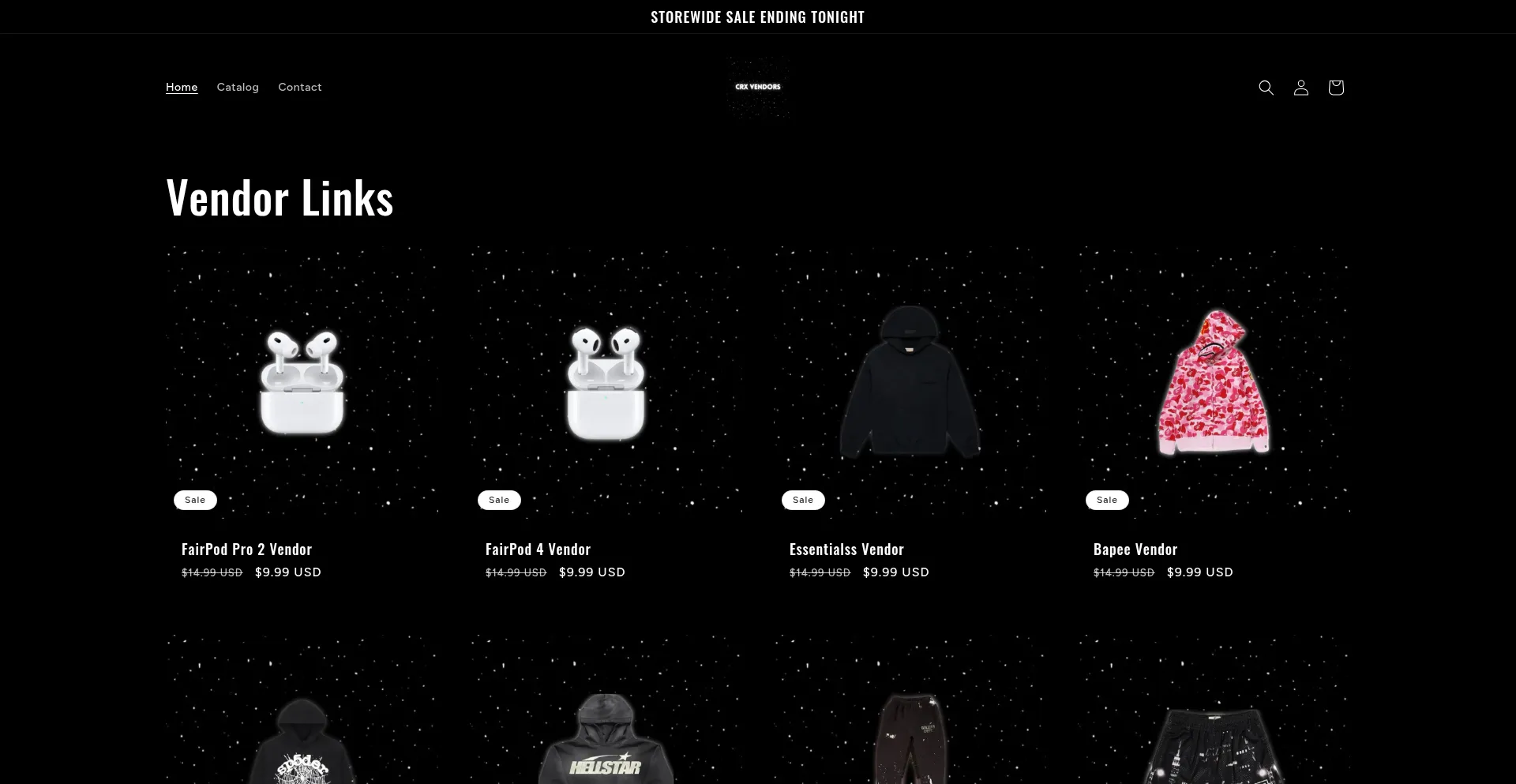 Website screenshot of Crxvendors.com