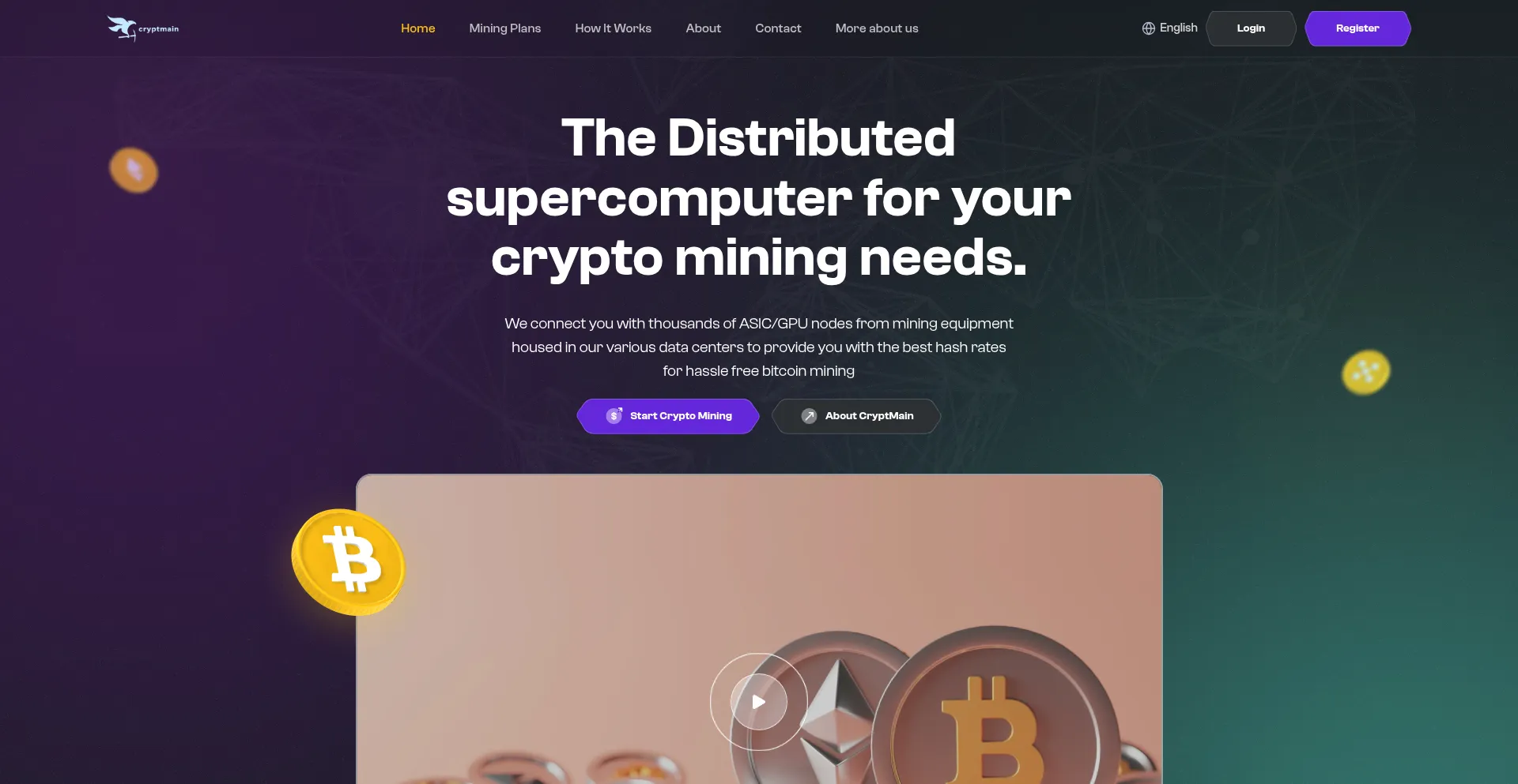 Website screenshot of Cryptmain.com