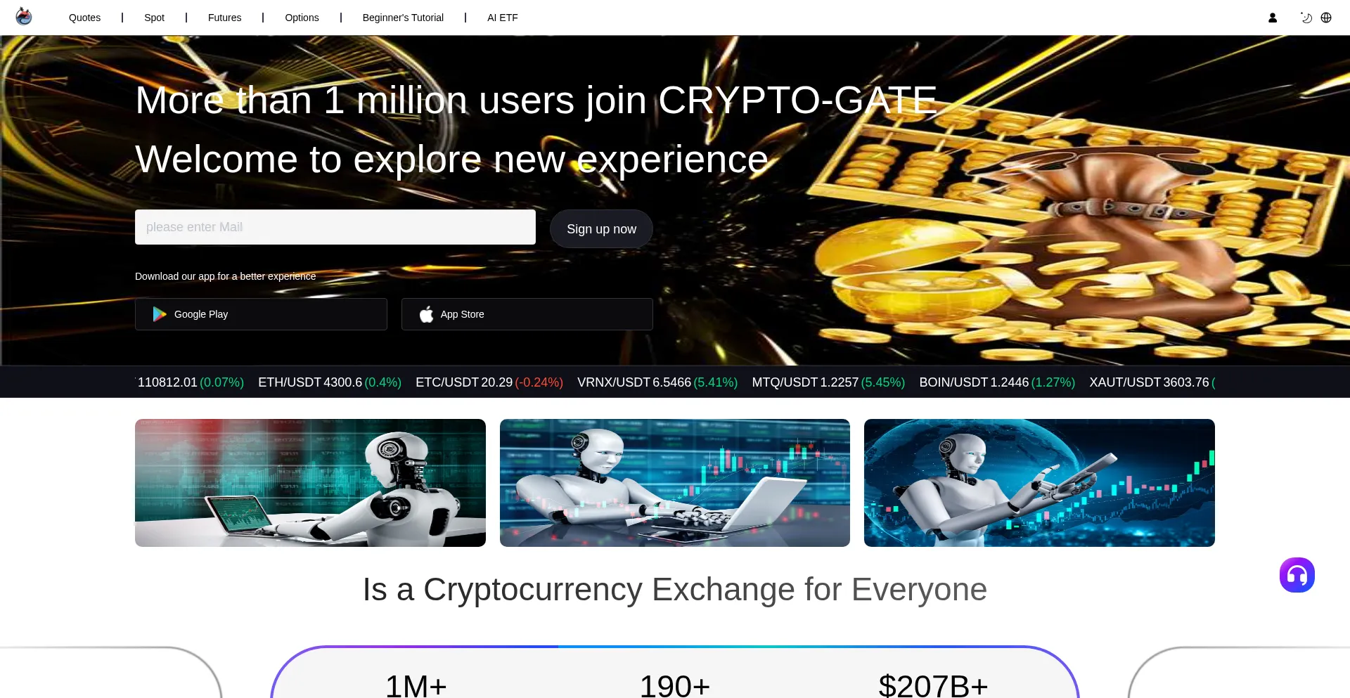 Website screenshot of Crypto-gate.com