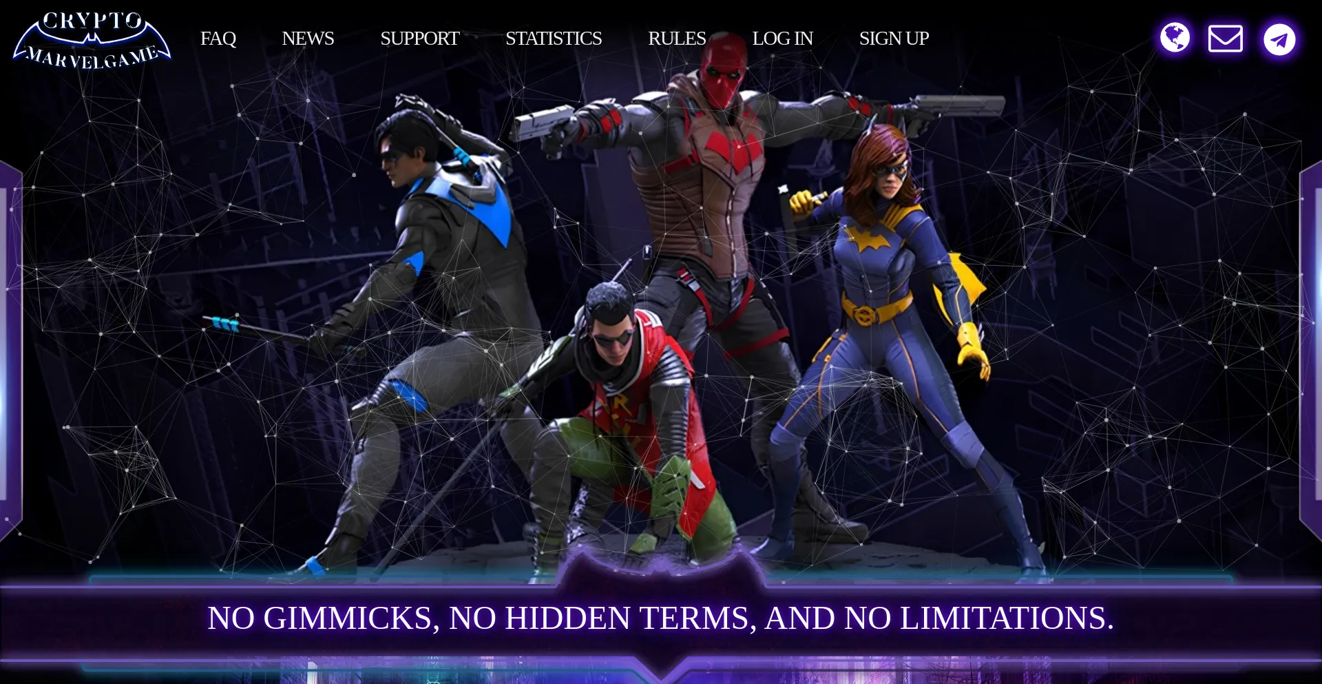 Website screenshot of Crypto-marvelgame.net