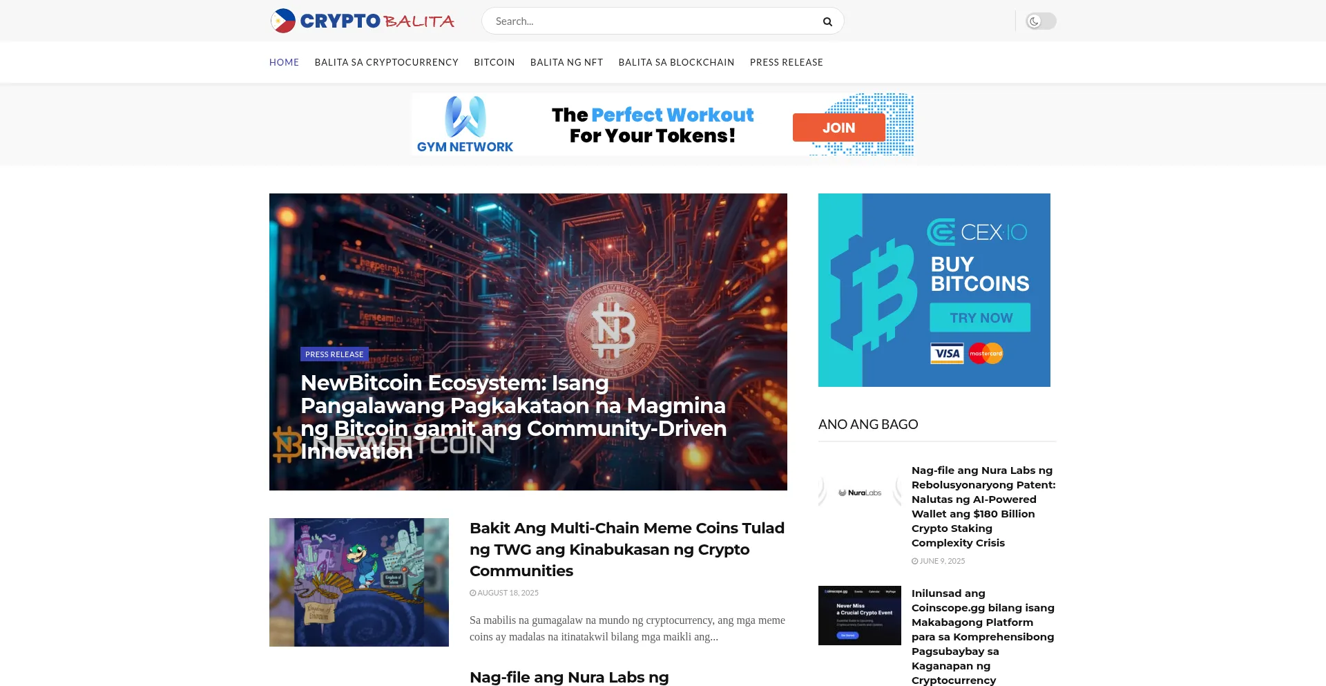 Website screenshot of Cryptobalita.com
