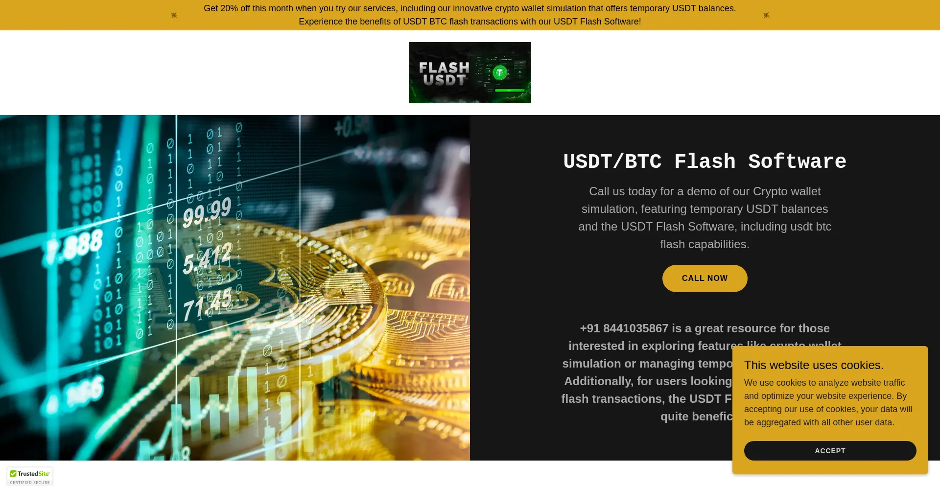 Website screenshot of Cryptoflash.world