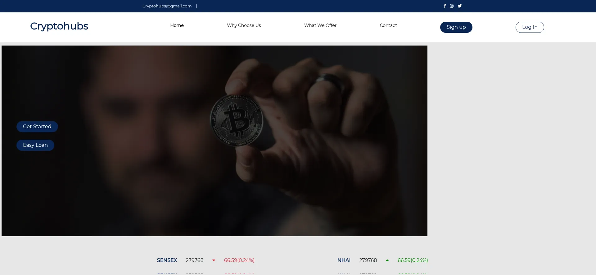 Website screenshot of Cryptohubs.trade