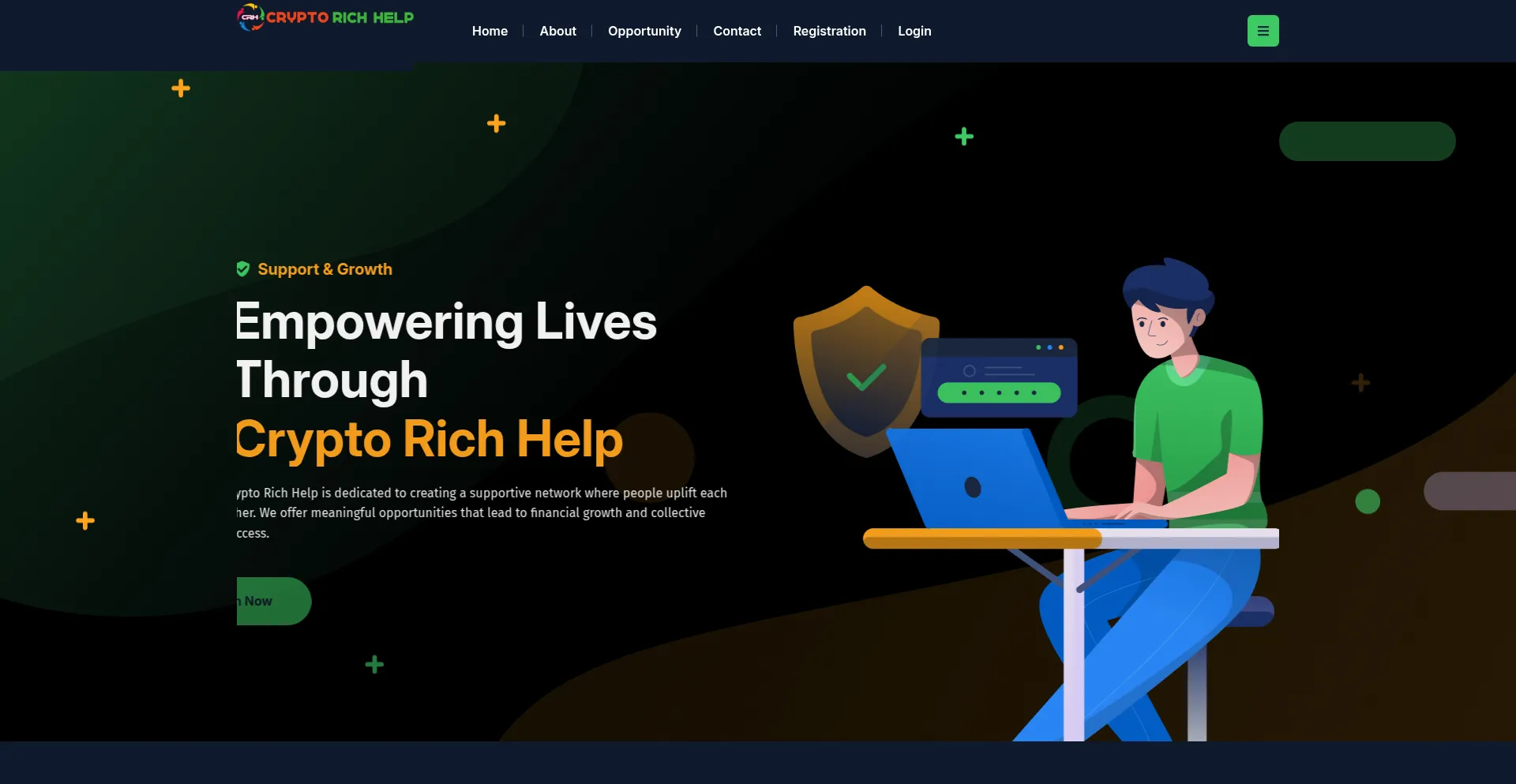 Website screenshot of Cryptorichhelp.com
