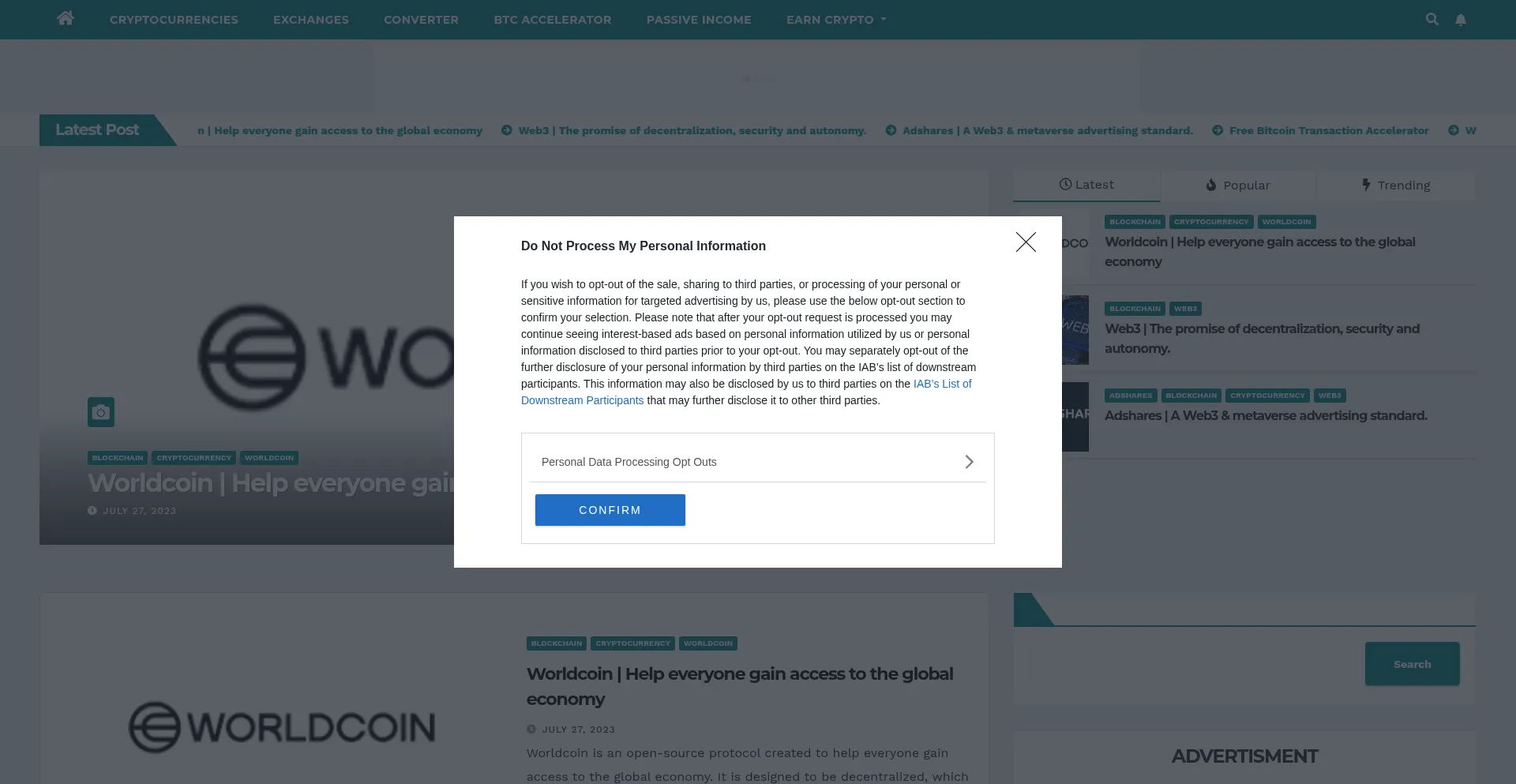 Website screenshot of Cryptorotator.website