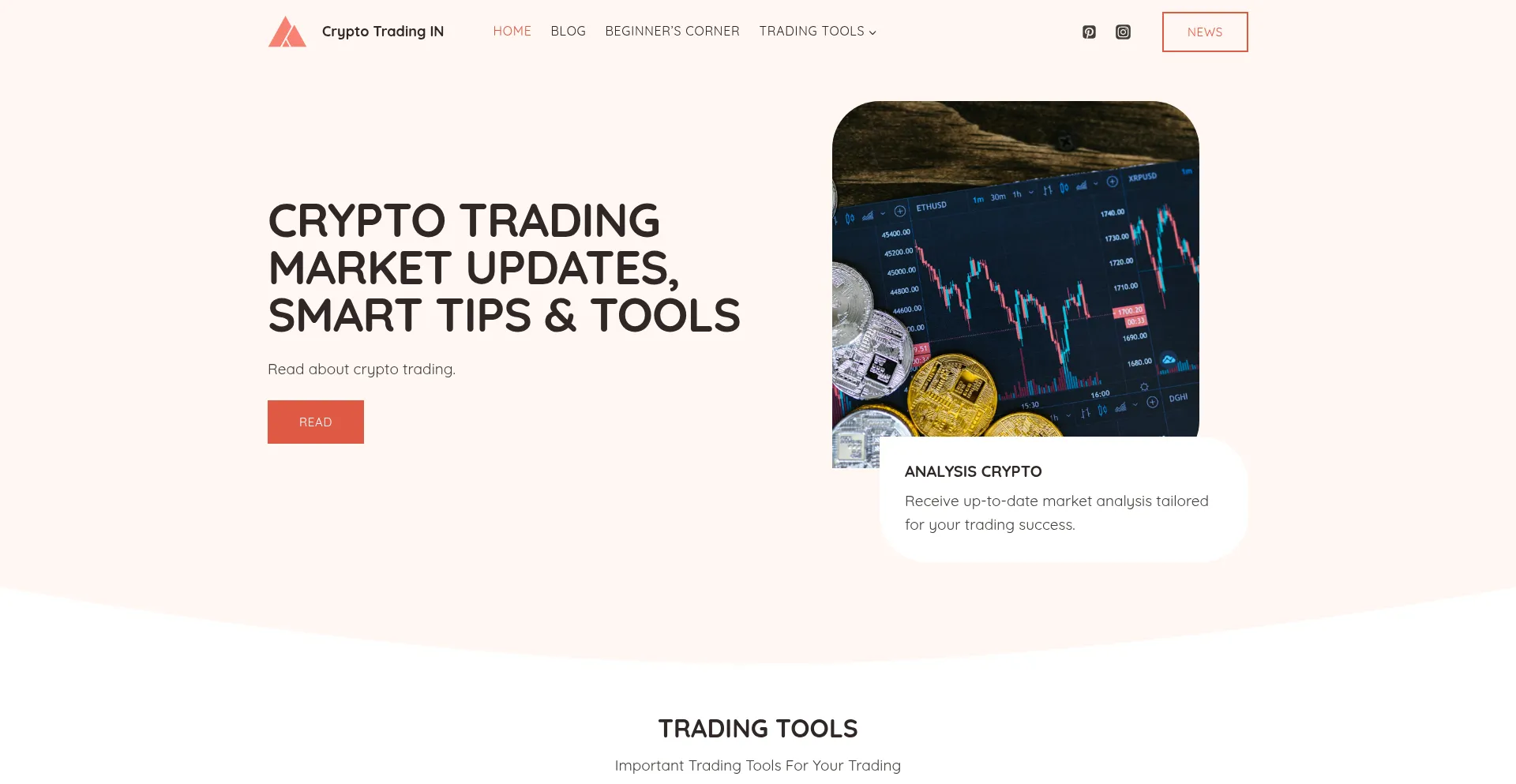 Website screenshot of Cryptotradingin.com