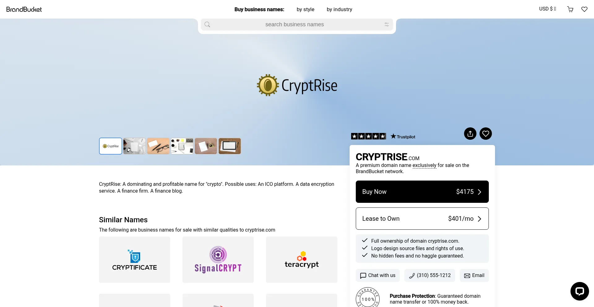 Website screenshot of Cryptrise.com