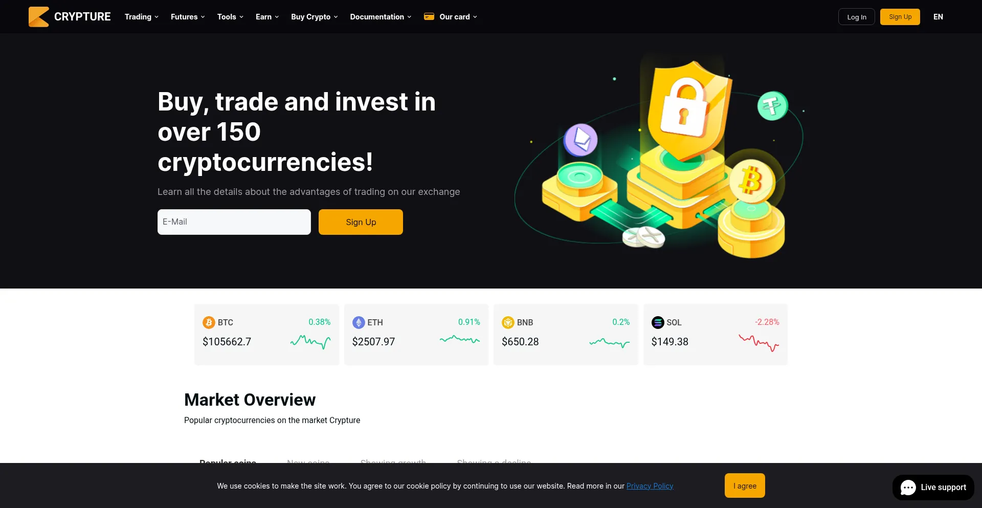 Website screenshot of Crypture.cc