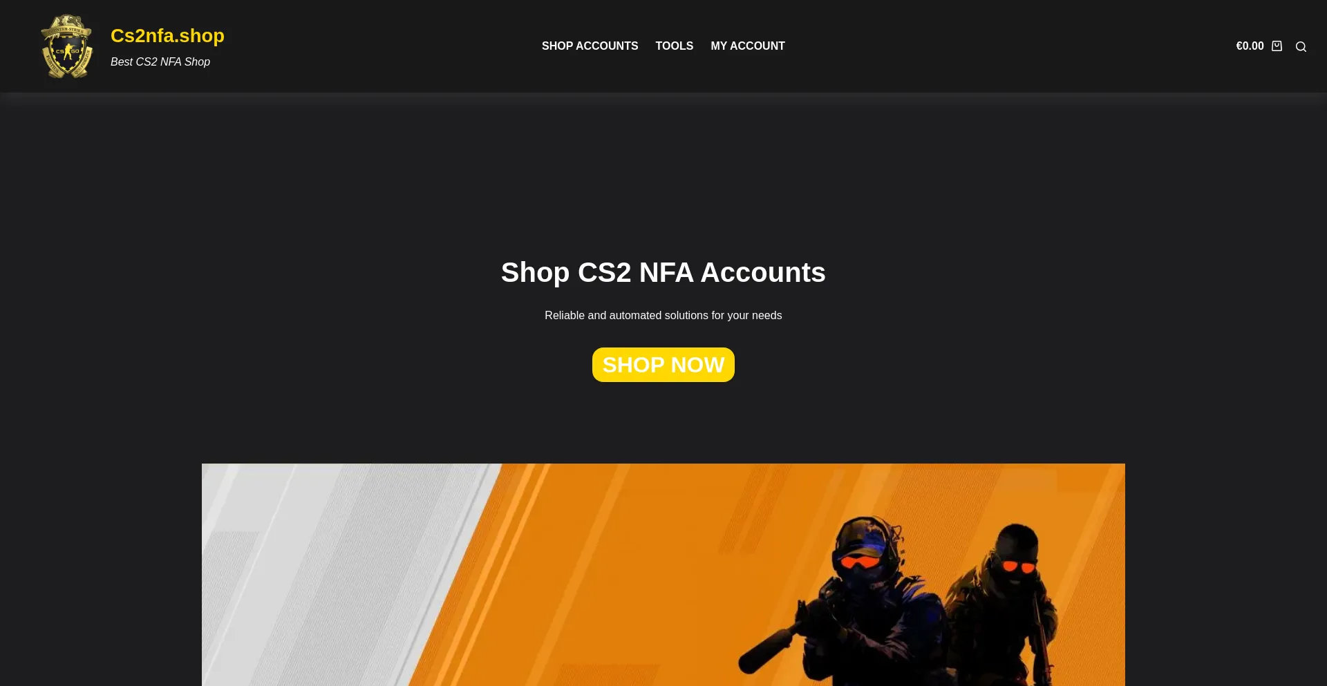 Website screenshot of Cs2nfa.shop