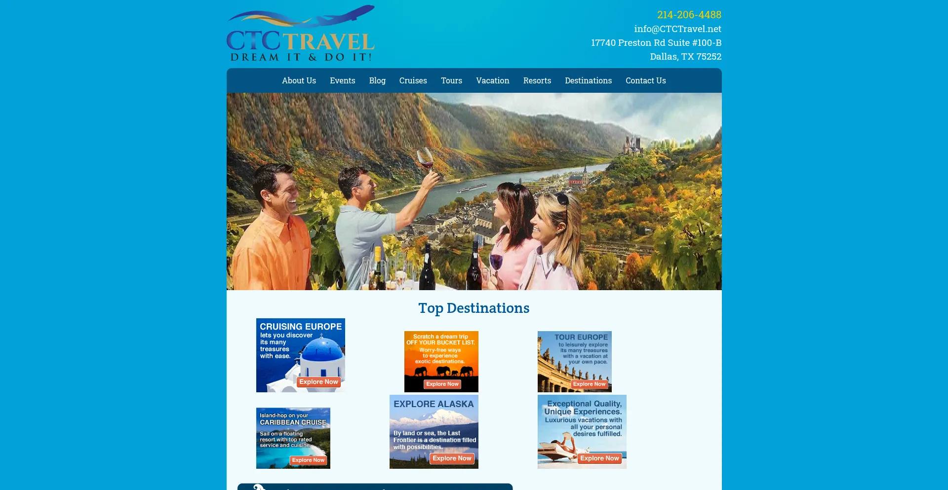 Website screenshot of Ctctravel.net