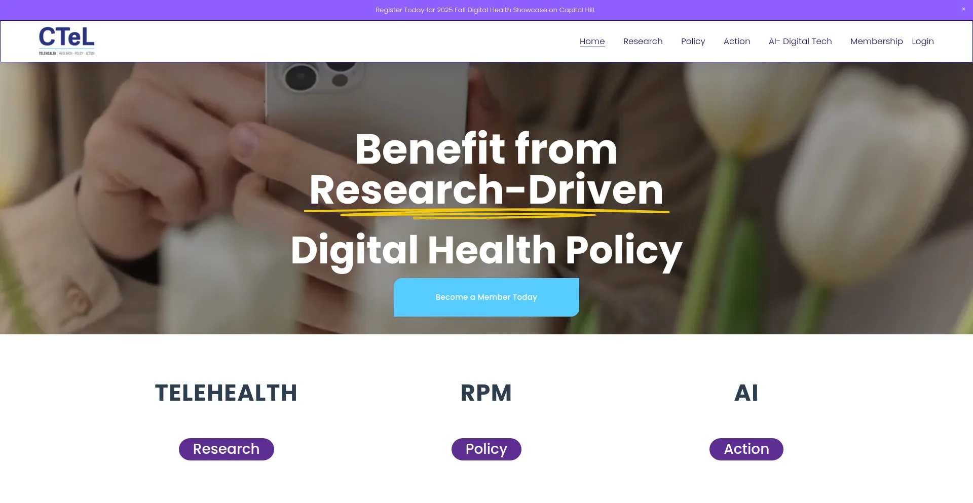 Website screenshot of Ctel.org