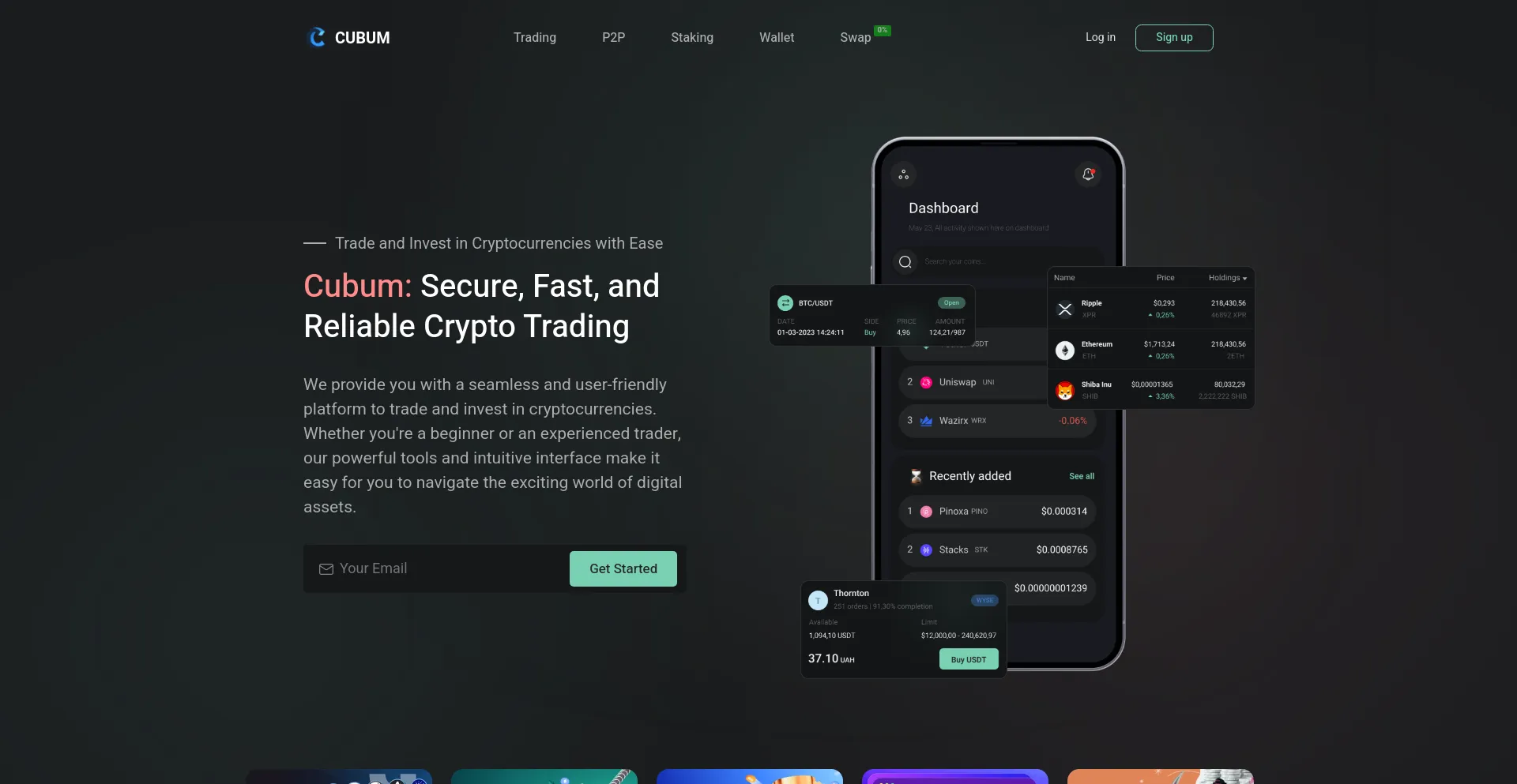 Website screenshot of Cubum.com