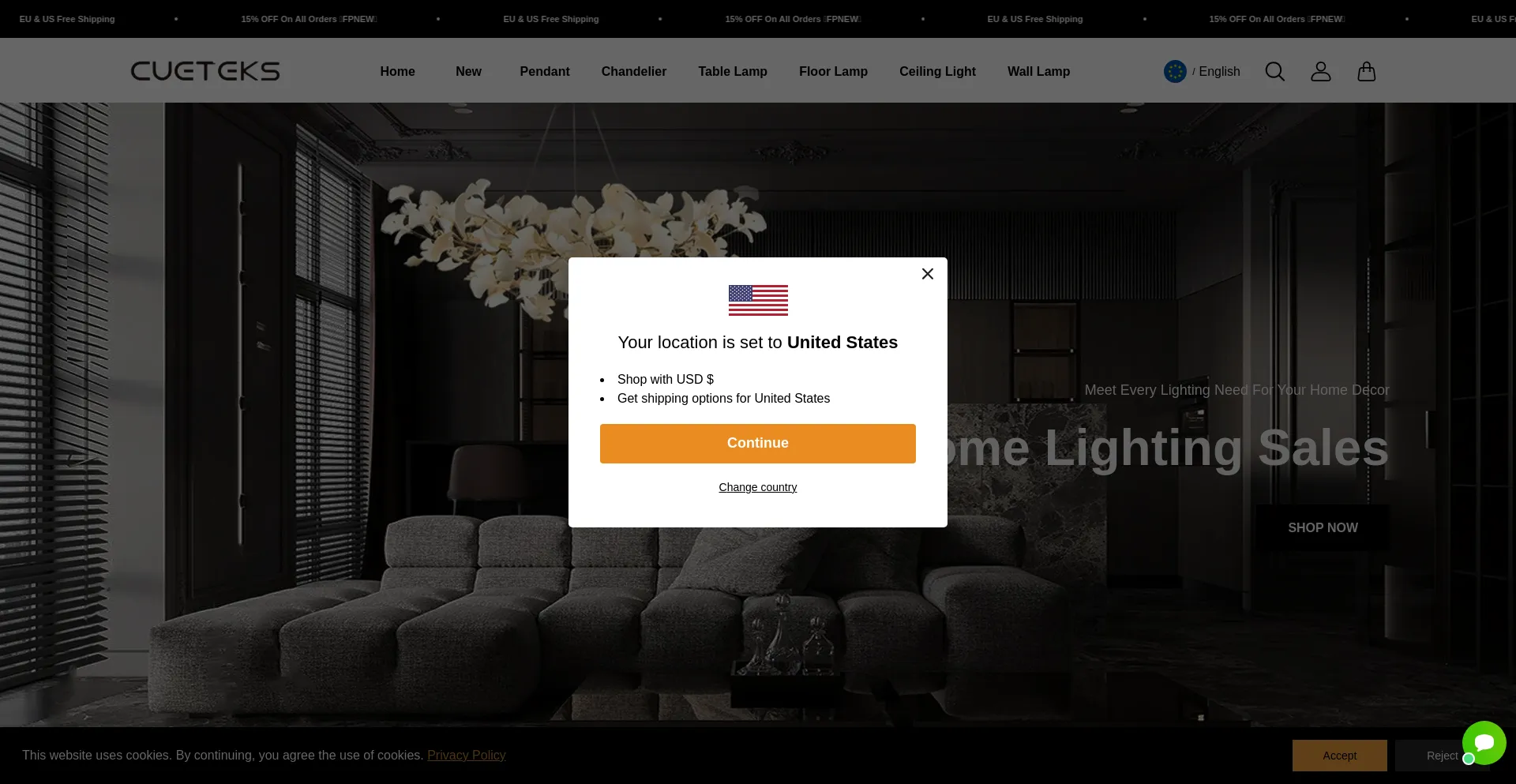 Website screenshot of Cueteks.com