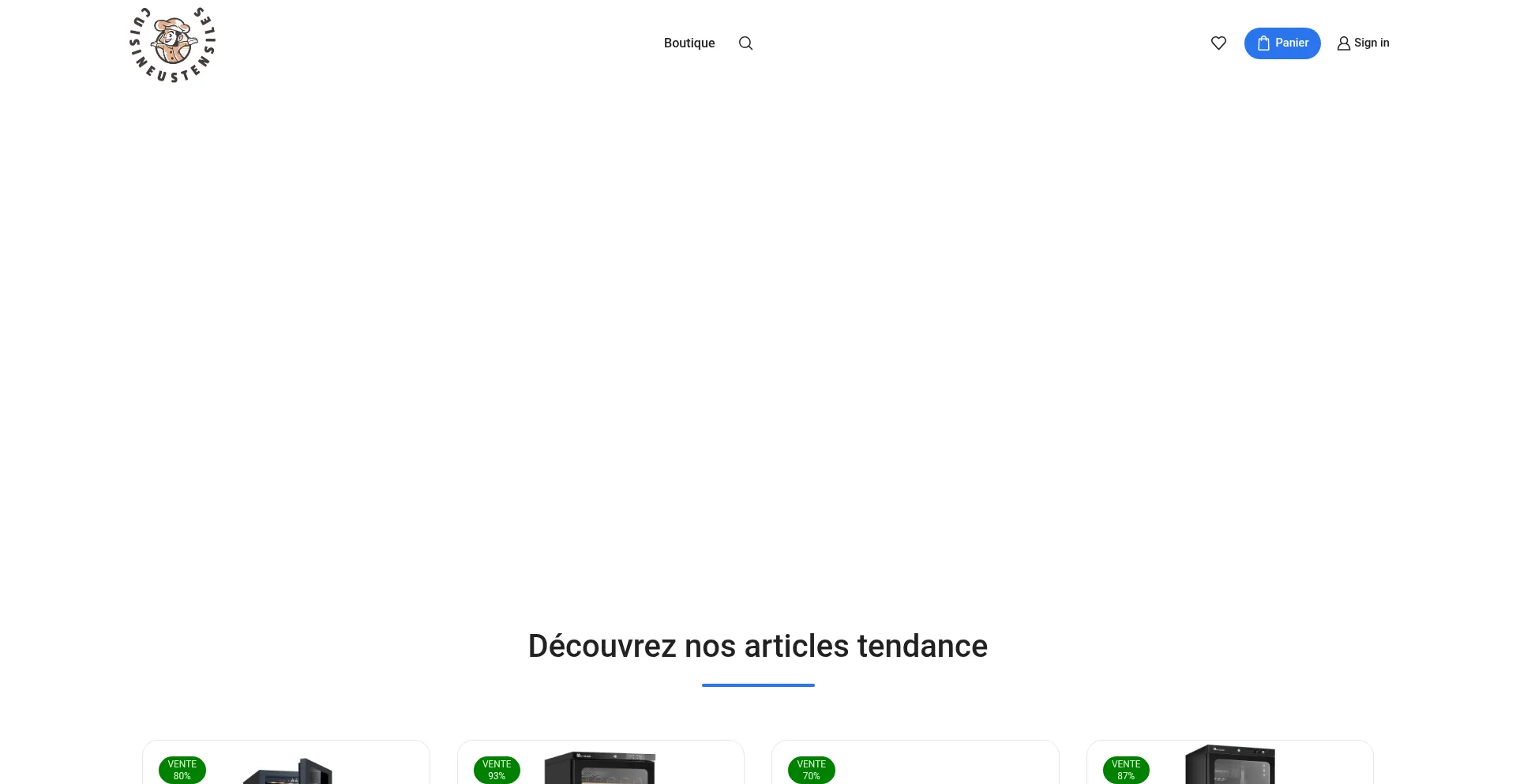 Website screenshot of Cuisineustensiles.com