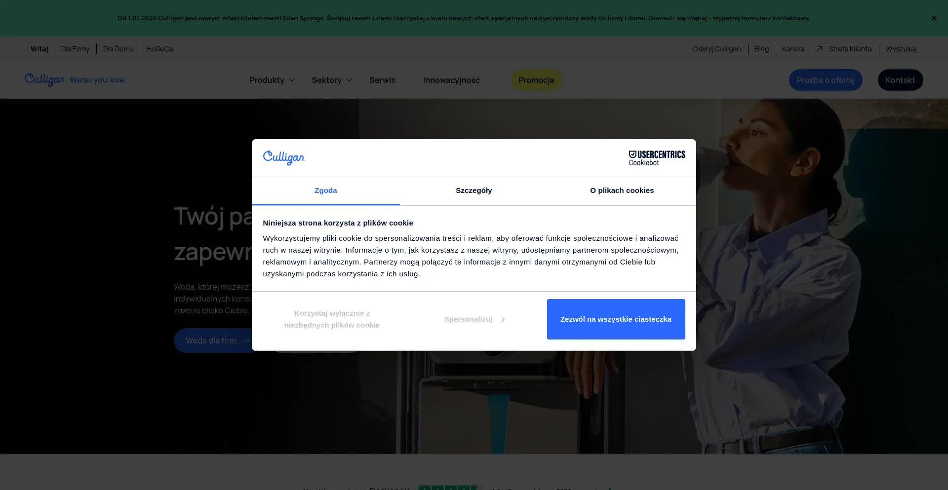 Website screenshot of Culliganwater.pl