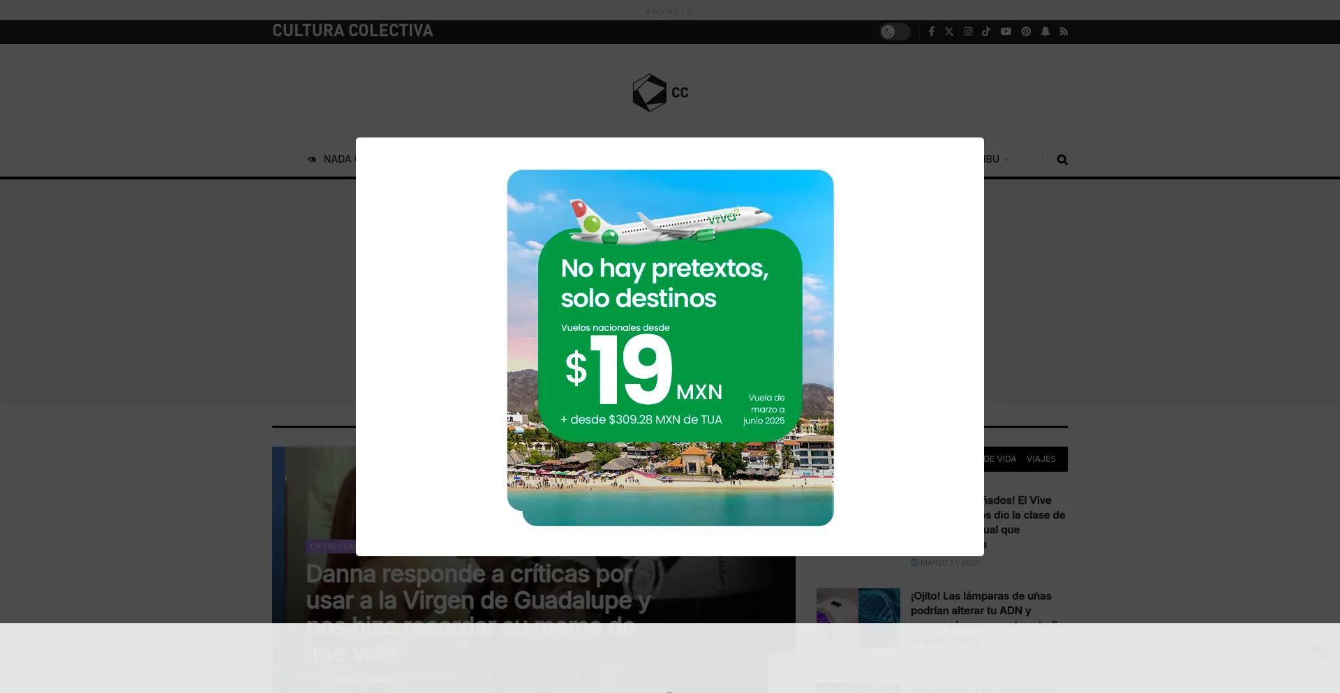 Website screenshot of Culturacolectiva.com