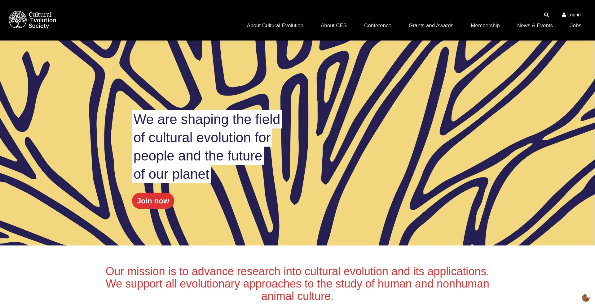 Website screenshot of Culturalevolutionsociety.org