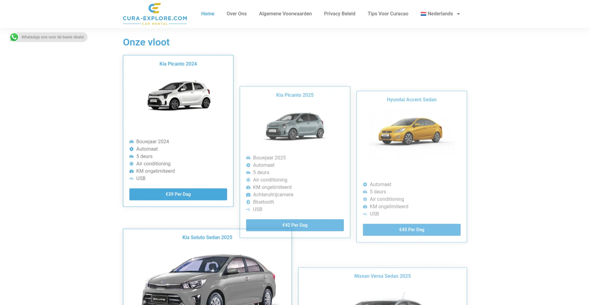 Website screenshot of Cura-explore.com