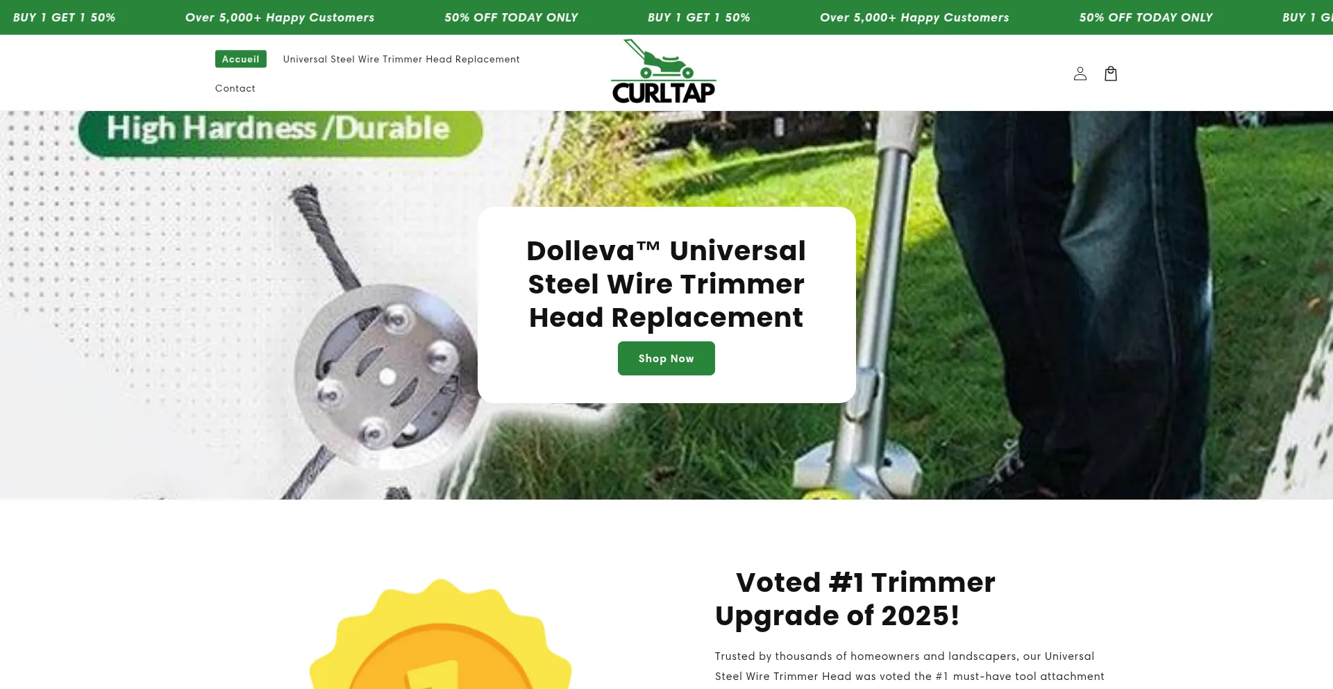 Website screenshot of Curltap.com