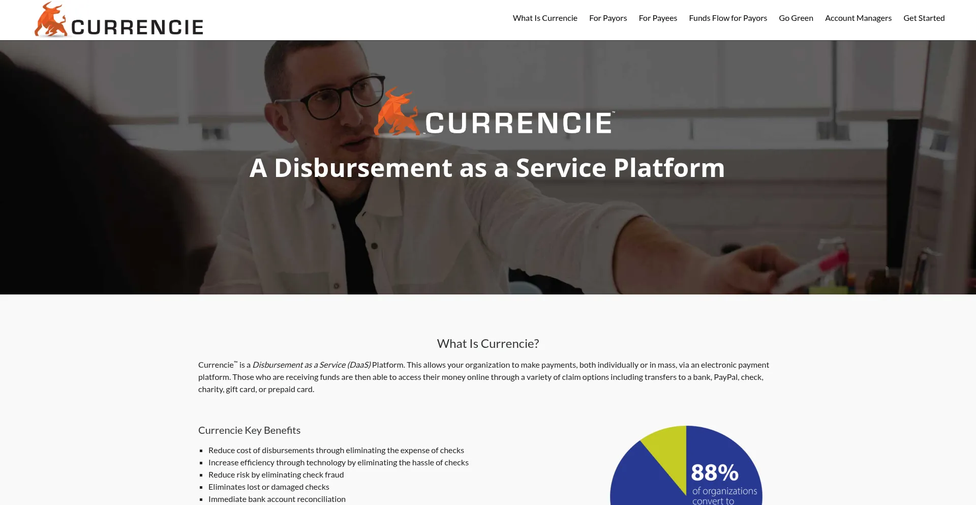 Website screenshot of Currencie.com