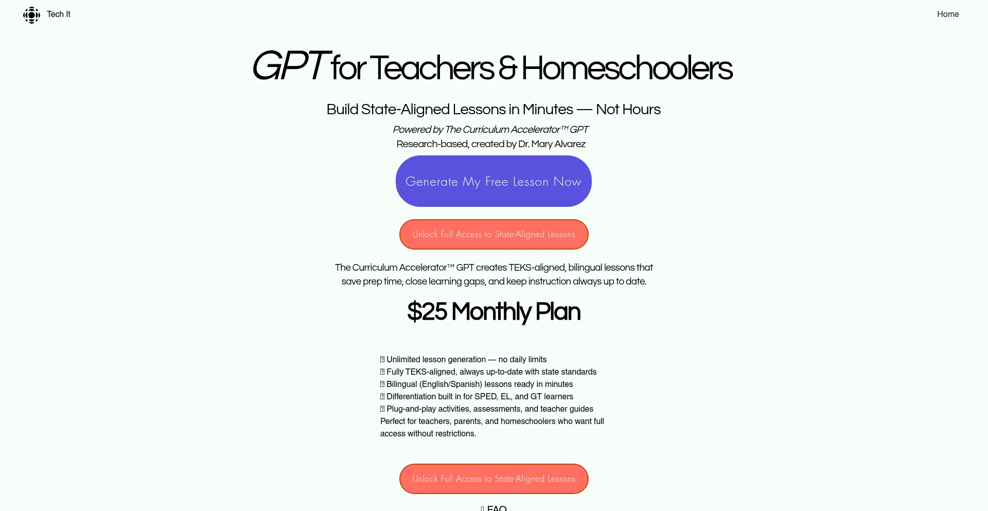 Website screenshot of Curriculumaccelerator.com